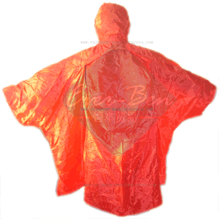 Red waterproof poncho with sleeves-travel rain poncho